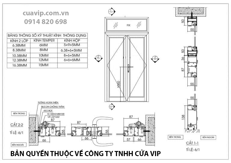 ban ve chi tiet xingfa he 55